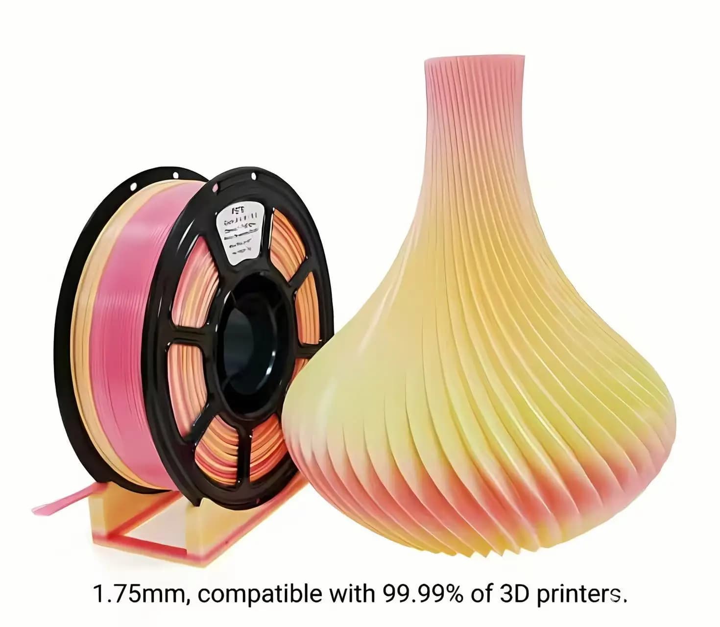 Filamento PETG Arcobaleno Sfumato per Stampante 3D 1.75mm - Colore Universale - Compatibile con Bambu Lab e la Maggior Parte delle Stampanti FDM