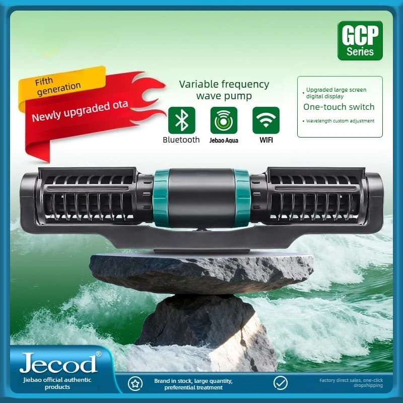 Pompa di circolazione per acquario Jebao Jeco New GCP, pompa silenziosa a onde, generatore di onde per acquario con soffiaggio dal basso, WIFI multimodale