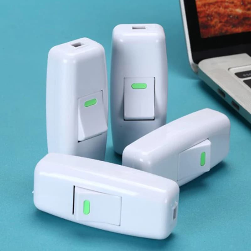 Interruttore della luce per la casa classico bianco in linea ON/OFF lampada da tavolo luce da tavolo cavo interruttori accessori elettrici