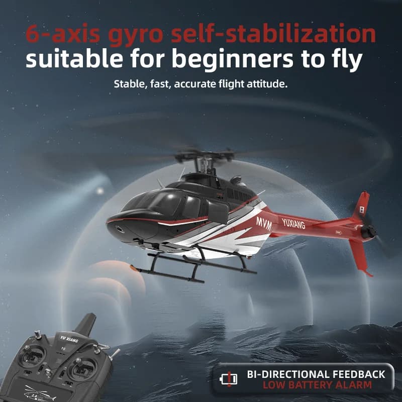 Telecomando RC professionale 6 canali effetti speciali 3D motore brushless simulazione durevole versione flusso ottico elicottero