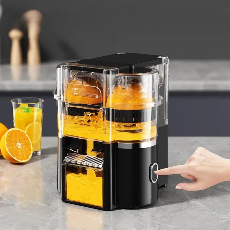 Estrattore di Succo a Doppia Testa con Separazione di Polpa e Succo, Macchina per Succo d'Arancia e Agrumi, Frullatore Portatile
