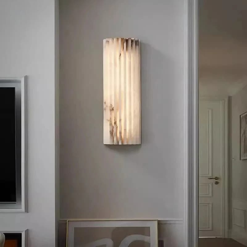 Lampada da parete in marmo spagnolo, luce notturna in pietra naturale, illuminazione ambientale a LED per comodino, scale, corridoio, soggiorno