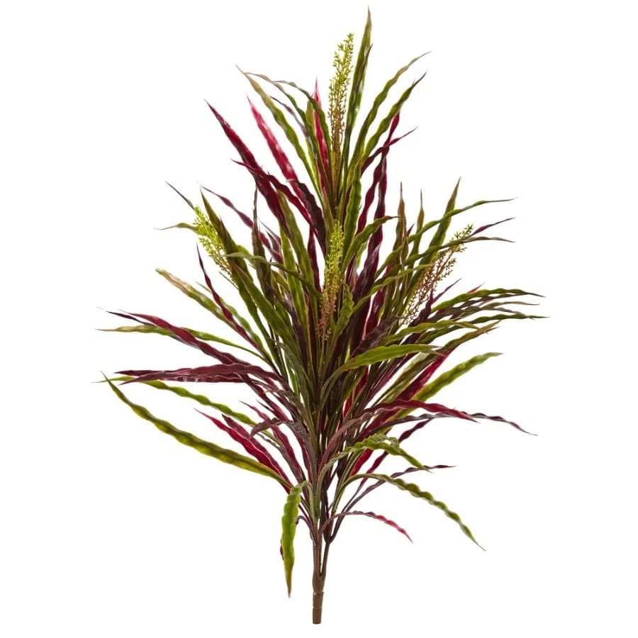 Plastic 28" Green Fall Vanilla Grass Artificial Plant Set of 3