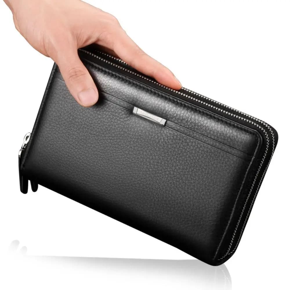 Fashion PU Leather Mens Wallet Multi-card Zipper Long Purse Clutch Large Business Handbag Phone Card Holder Case