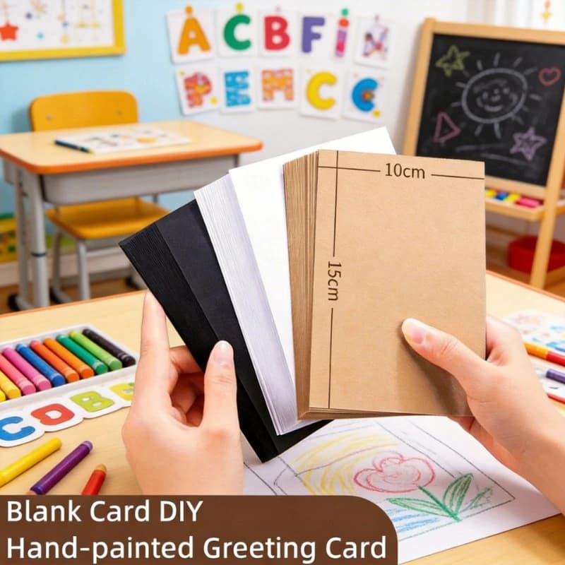 25/45/65 Fogli 15x10cm Cartoncino Kraft Bianco per Pittura a Mano, Cartoncino Bifacciale per Appunti, Messaggi, Schede Regalo per Studenti e Ufficio