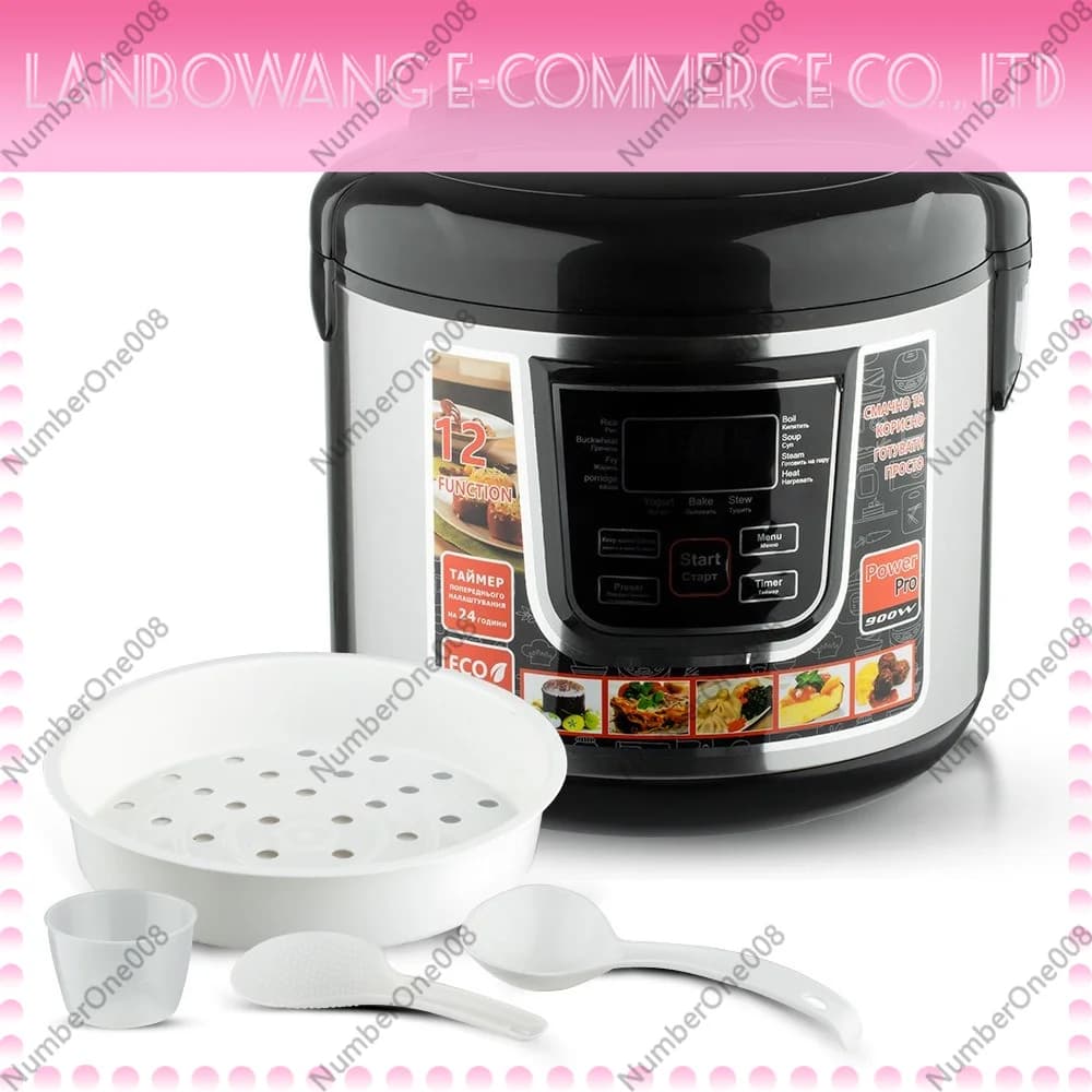 5L Smart Electric Rice Cooker Stainless Steel Non-Stick Multifunctional Keep Warm Timer EU Plug