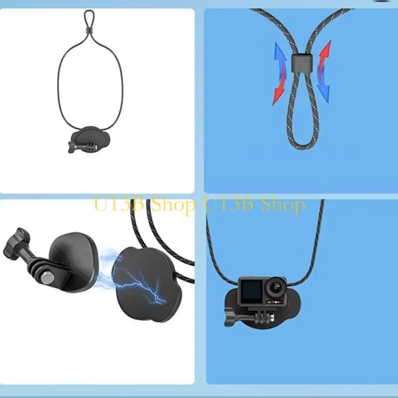 U13B Vlog Mount Adjustable shoulder strap Magnetic support for action camera Effortlessly capture video in person