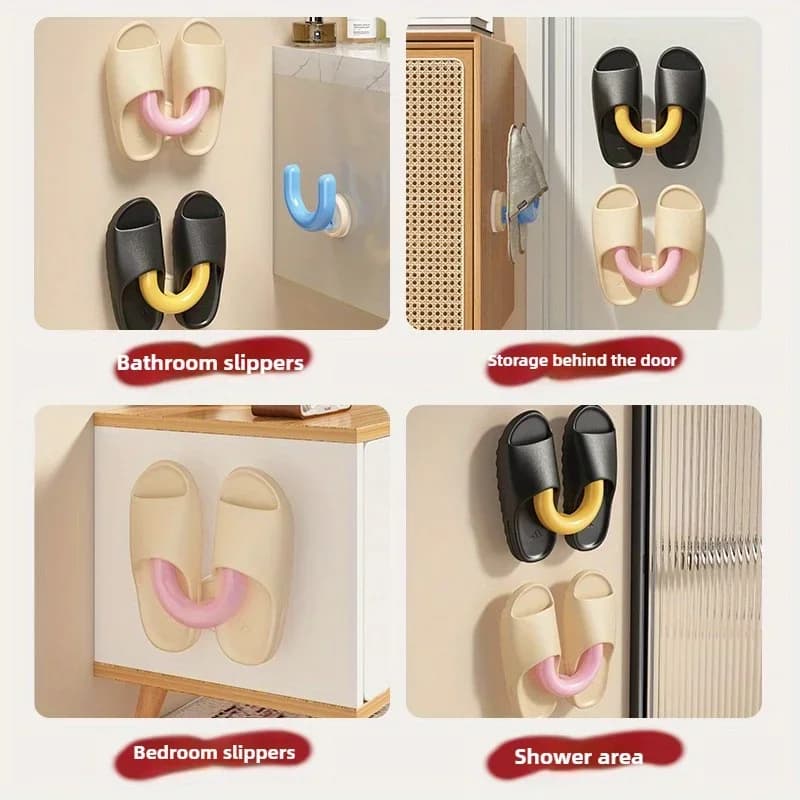 Confezione da 2 Ganci da Parete per Bagno con Ventosa - Organizzatore Adesivo Multiuso Senza Foratura per Ciabatte, Gioielli, Accessori per Capelli