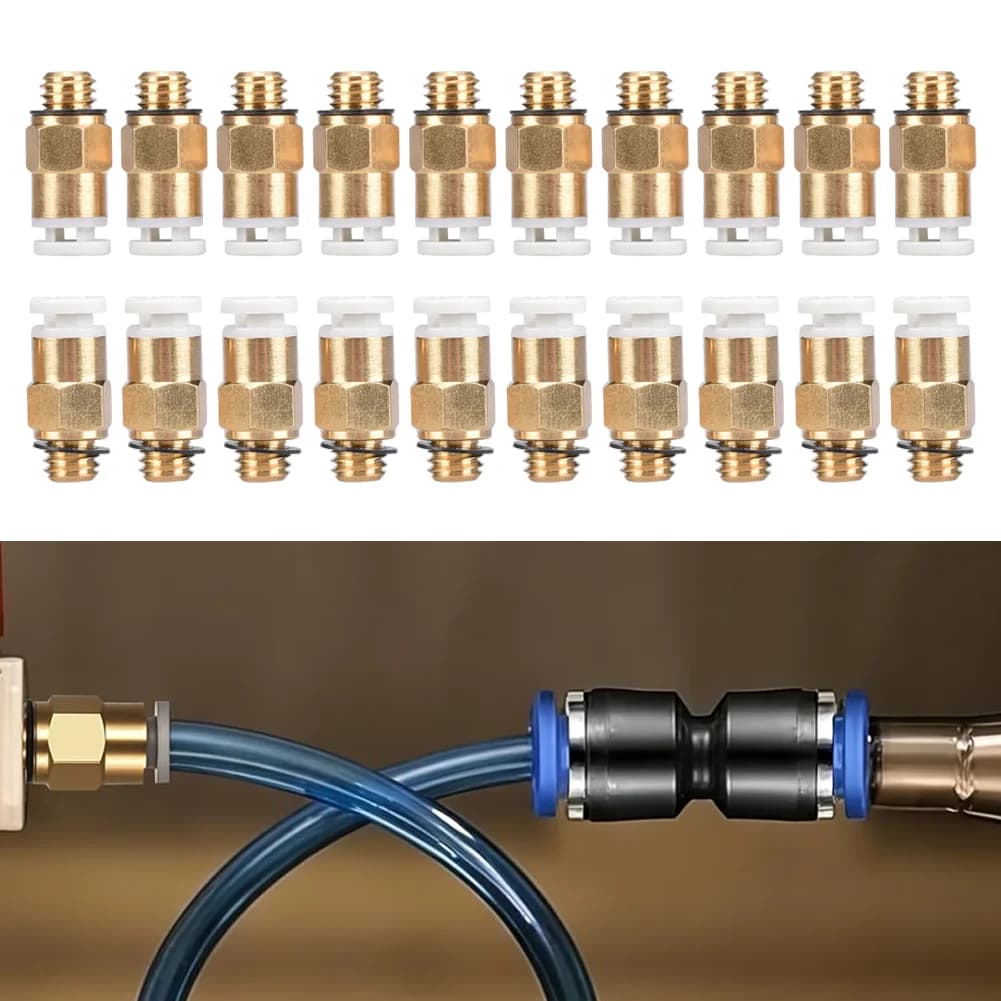 Connettori rapidi in ottone per stampanti 3D da 20 pezzi, connettori rapidi per stampanti 3D e sistemi pneumatici, forniture elettriche