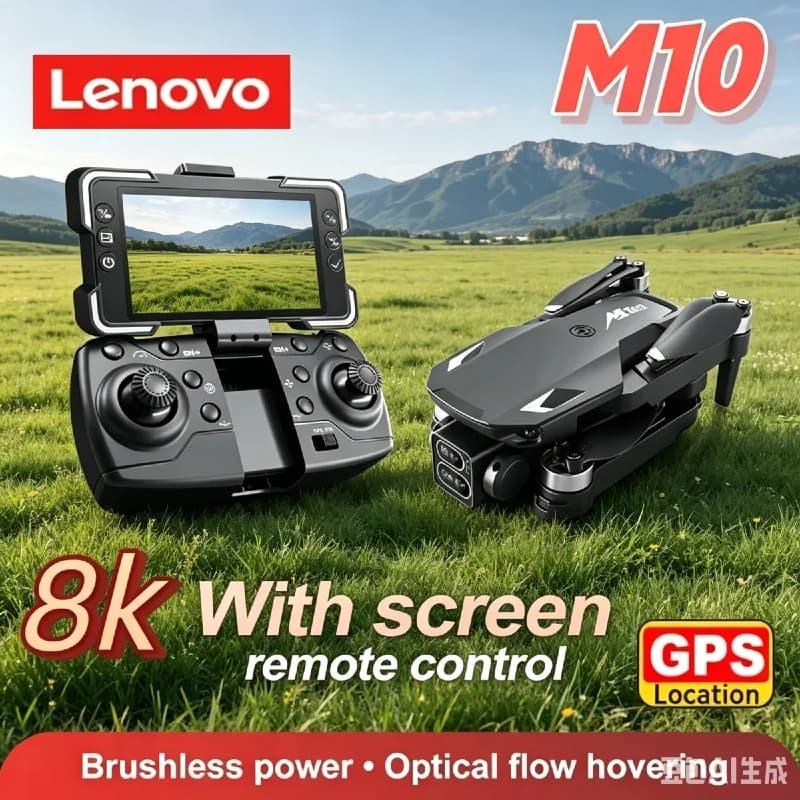 Lenovo M10 8K HD Dual Camera Professional Drone Brushless Motor 5G WiFi FPV RC Quadcopter With Screen & Obstacle Avoidance