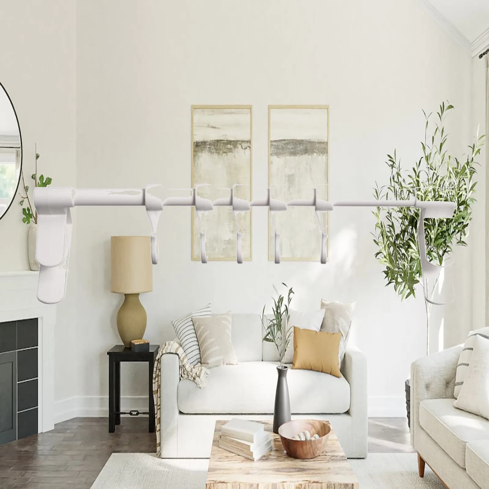over The Cabinet Door Towel Bar Hanging Utensils No Drill Shelf Organization with Hooks Tea Towel Holder for Bathroom Home