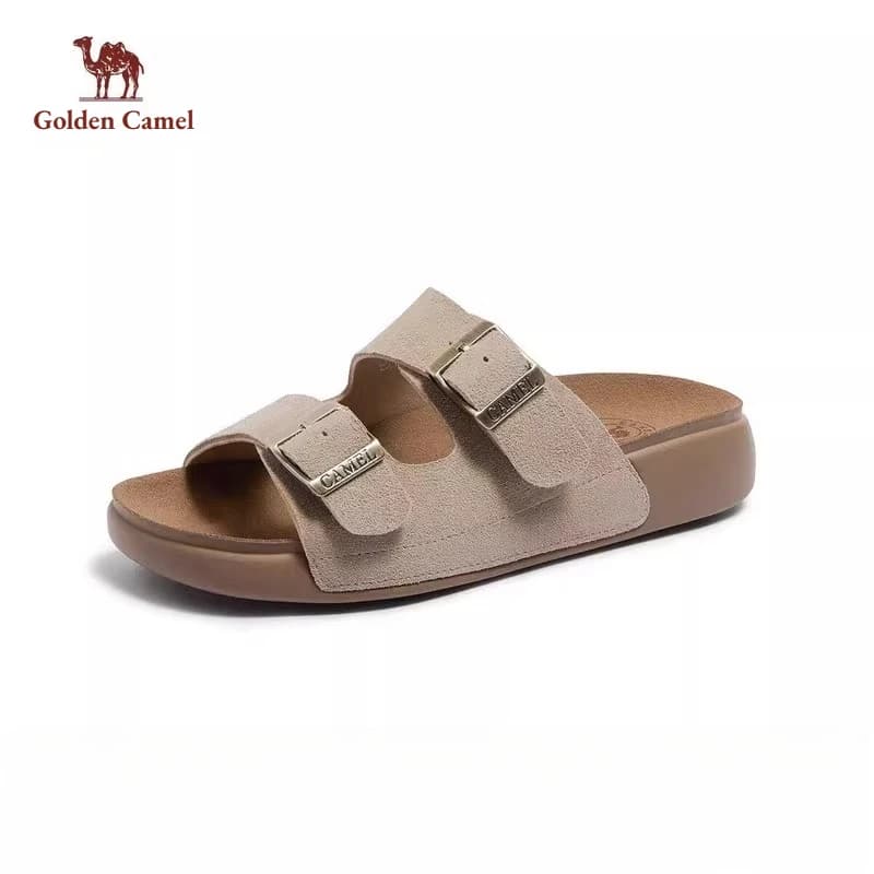 Sandali piatti da donna Golden Camel 2026: Nuovo design classico e semplice, comodi, con suola antiscivolo e stampa a lettere, per la stagione.