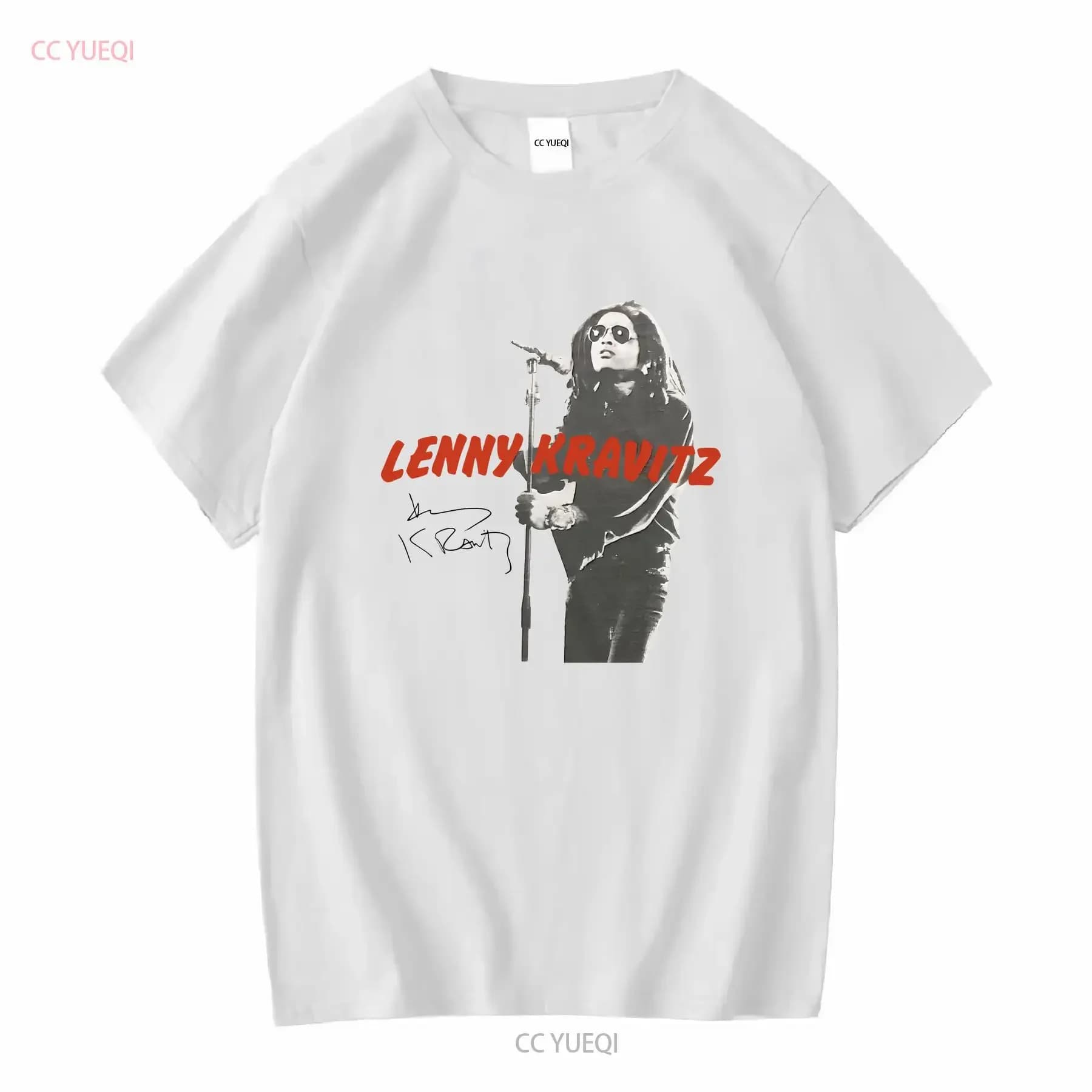 Retro He Lives Tour Lenny Kravitz T Shirt Bianca da uomo S 234XL H196 vintage lavato homme Morbido Casual Confortevole moda Unisex