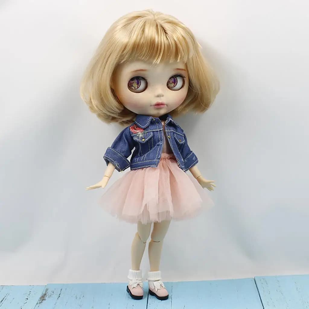 Abito per bambole rosa in garza a quattro strati per bambole Blythe 1/6 BJD Dollfie DOD Accessori per feste