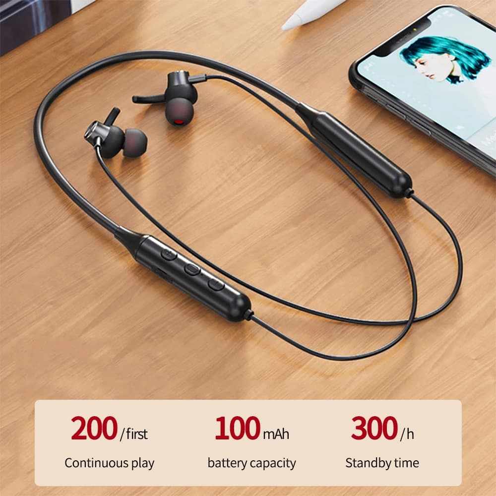 Bluetooth 5.0 Magnetic Neck Headset Sports Running Headphones Headphones with Waterproof Noise Reduction