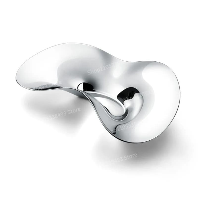 Stainless Steel Fruit Plate Light Luxury Nordic Fruit Basin Living Room Coffee Table Creative Ornament Dried Fruit Storage Plate