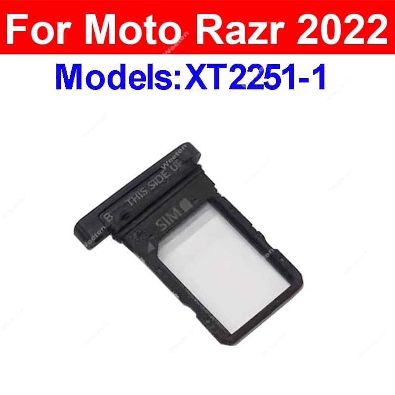 Supporto del vassoio della scheda SIM per Motorola MOTO Razr 2022 XT2251 Supporto del vassoio della carta SIM Adattatore della scheda di memoria Parti di riparazione di ricambio