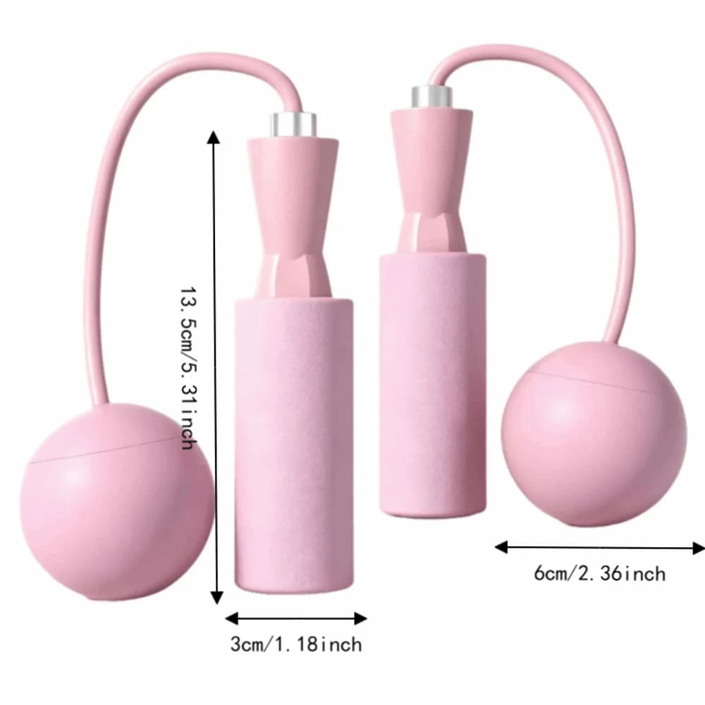 PVC Rope Material Cordless Jump Rope TPR Weighted Balls Blue Pink Color Option Weighted Jump Rope Weighted Ball Design