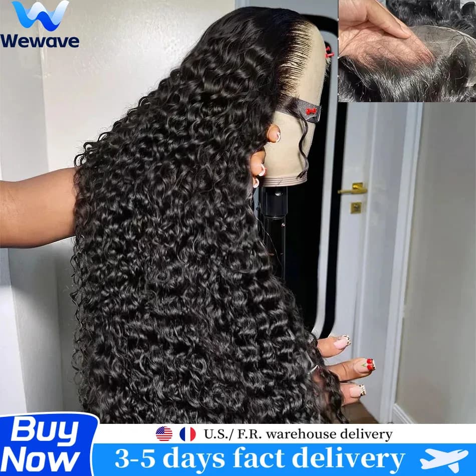 Wewave 13x6 Hd Water Wave Merlet Front Wig Human Hair Wigs Ricci 1b Black Wave Deep Hair Wigs Brasilian Hair Wigs Human Hair Wigs