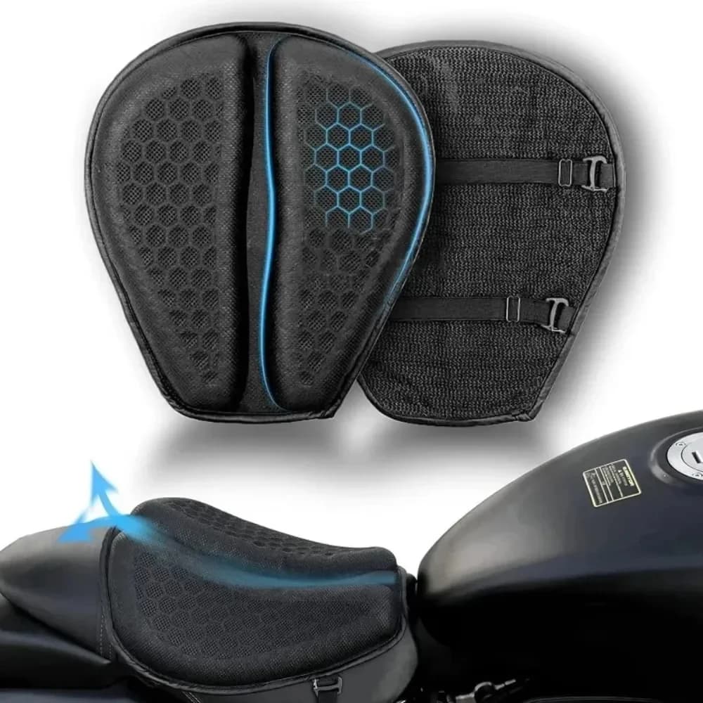 Cuscino per sedile moto Cuscino per sedile in gel per moto antiscivolo a nido d'ape 3D Cuscino per sedile da corsa per sollievo dalla pressione per moto Accessori per moto