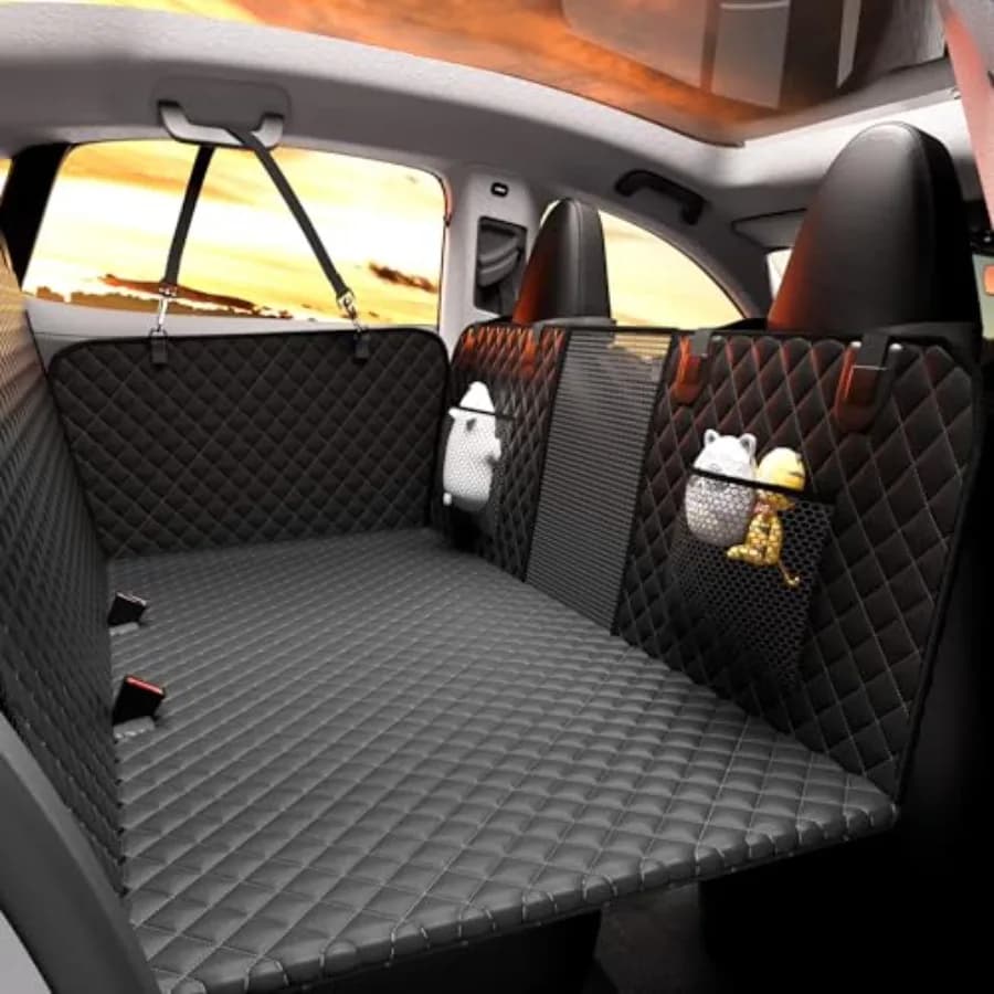 Estensore per Sedile Posteriore per Cani - Coprisedile Auto per Cani Impermeabile con Ampio Spazio e Fondo Rigido, Supporta 190 kg, Materiale Migliorato