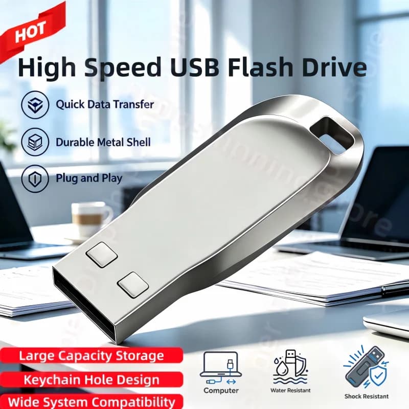 New High Speed USB3.0 Metal Waterproof Flash Drive Portable External Storage Memory Stick For Phone Laptop PC Data Transfer