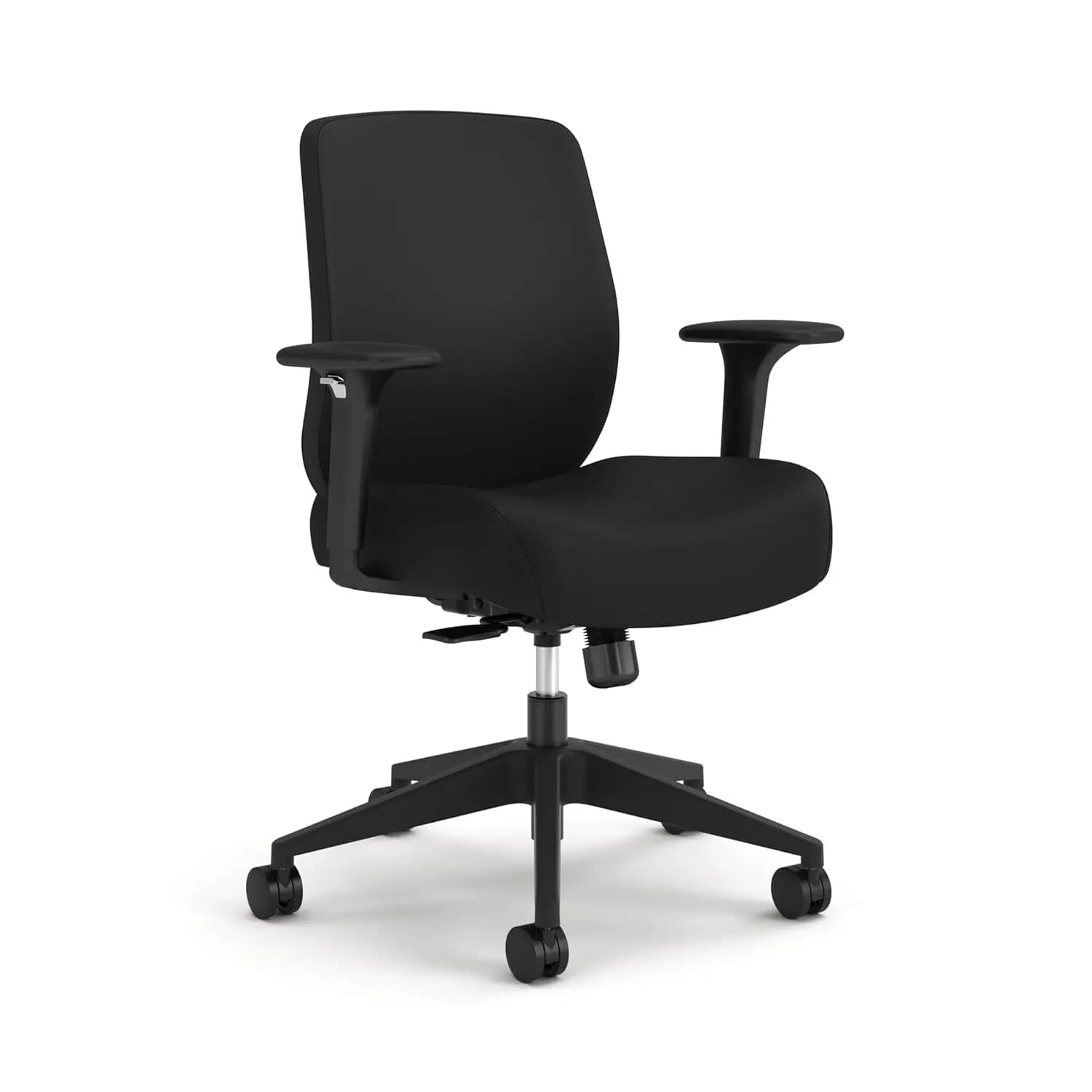 Sedia da Ufficio Ergonomica in Tessuto con Braccioli, Ruote, Seduta Imbottita in Schiuma, Sedia da Scrivania per Casa e Ufficio con Schienale Basso, Comoda, Personalizzabile