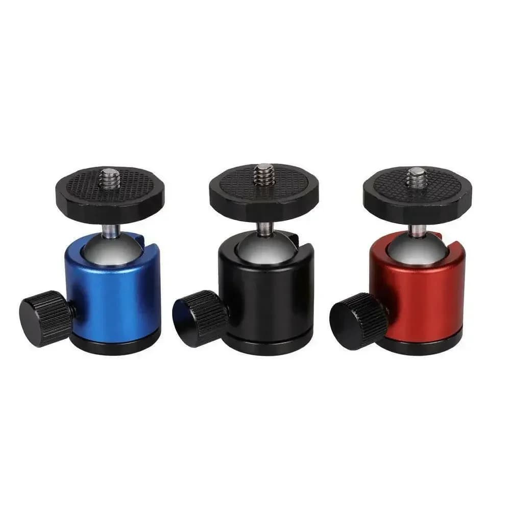 Supporto a sfera mini in lega di alluminio per treppiede, monopiede, fotocamera DSLR, clip per telefono, supporto da tavolo, testa a sfera articolata