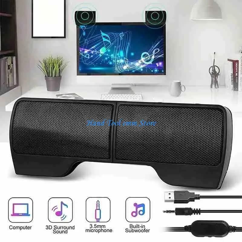 H37F 1Pair USB Clip Screen Mini Desktop Portable Wireless Speaker