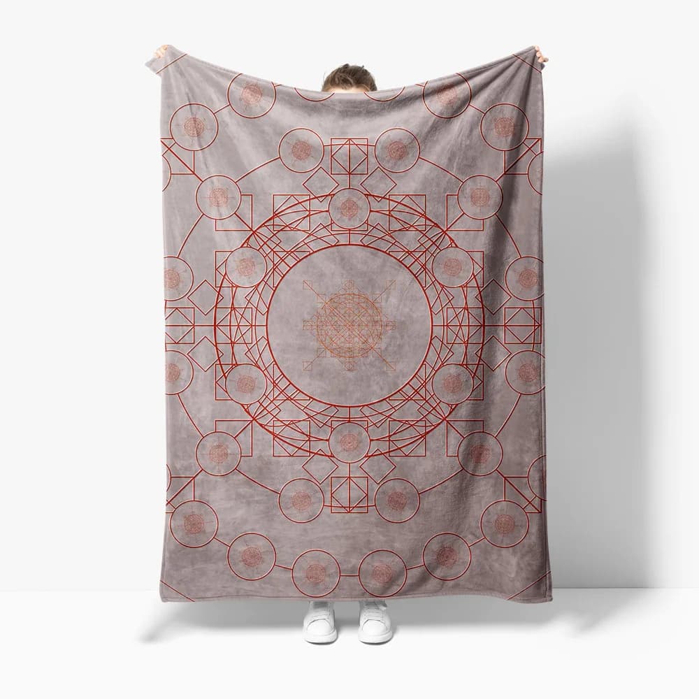 Fleece blanket with geometric pattern Shooting cover with mandala Bed cover with hexagonal design Decorative covers for the house