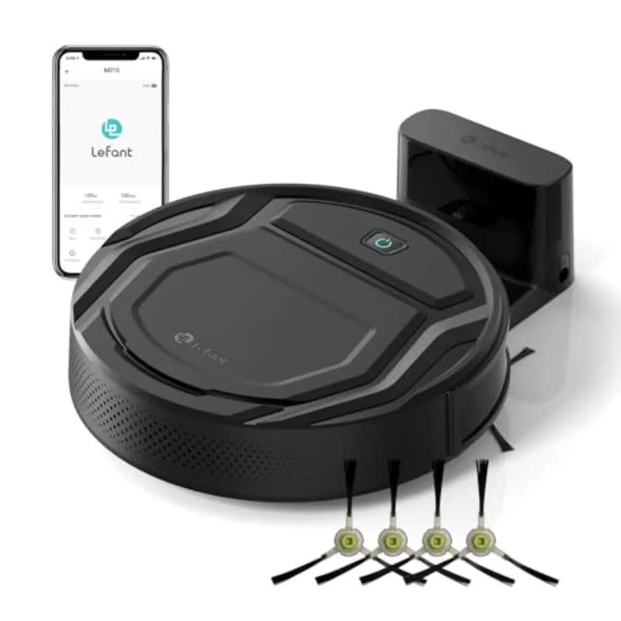 Robot Vacuum Cleaner, 120 Mins Runtime, Compact Design, Low Noise, Powerful Suction, Wi-Fi/App/Voice Control, Self-Charging, Sc