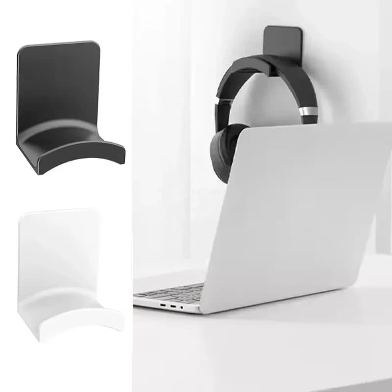 Universal Headphone Stand Under Desk Headset Rack Holder Support Adhensive Plastic Wall Mount Hanger for Gaming Earphone Bracket