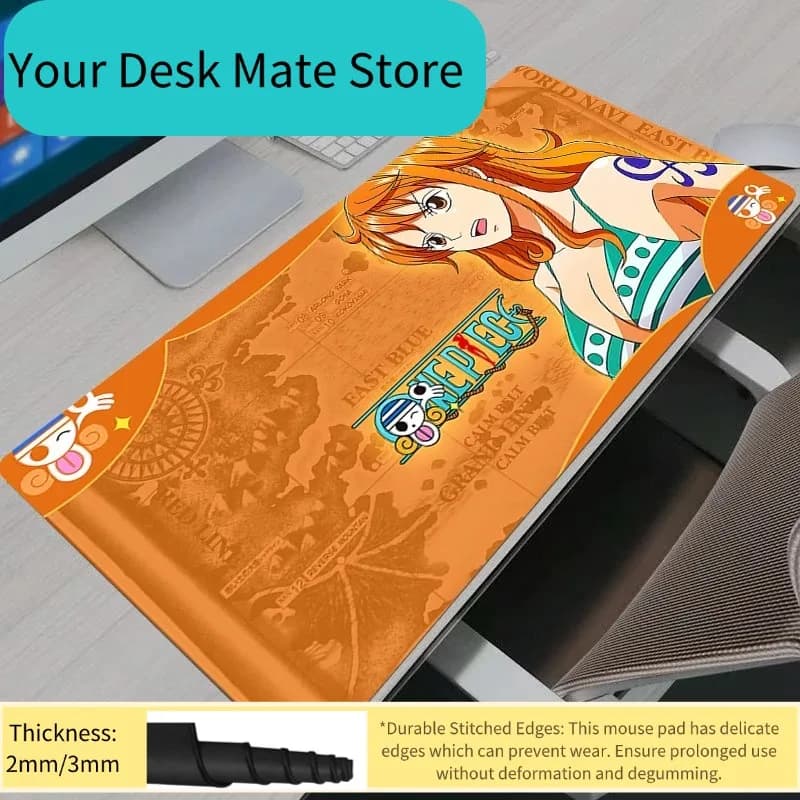 Tappetino per Mouse da Gaming XL, Nuovo Tappetino da Scrivania XXL con Motivo One Piece Nami Girl, in Gomma Naturale Antiscivolo per Ufficio e Casa