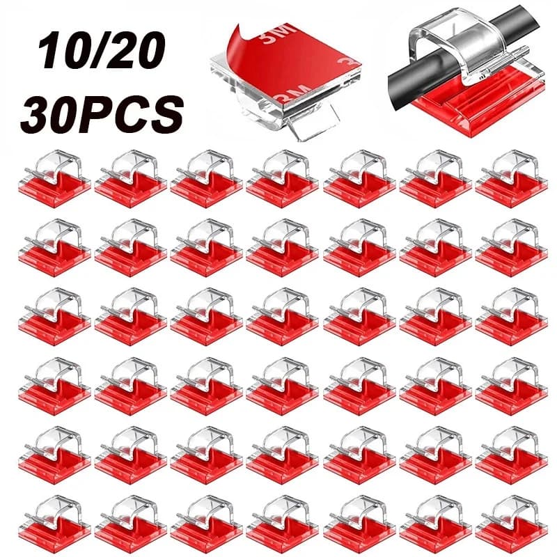 50 Pezzi Clip Autoadesive per Cavi, Organizzatore per Cavi USB, Supporto per Cavi di Ricarica e Dati, Avvolgicavo per Auricolari e Mouse