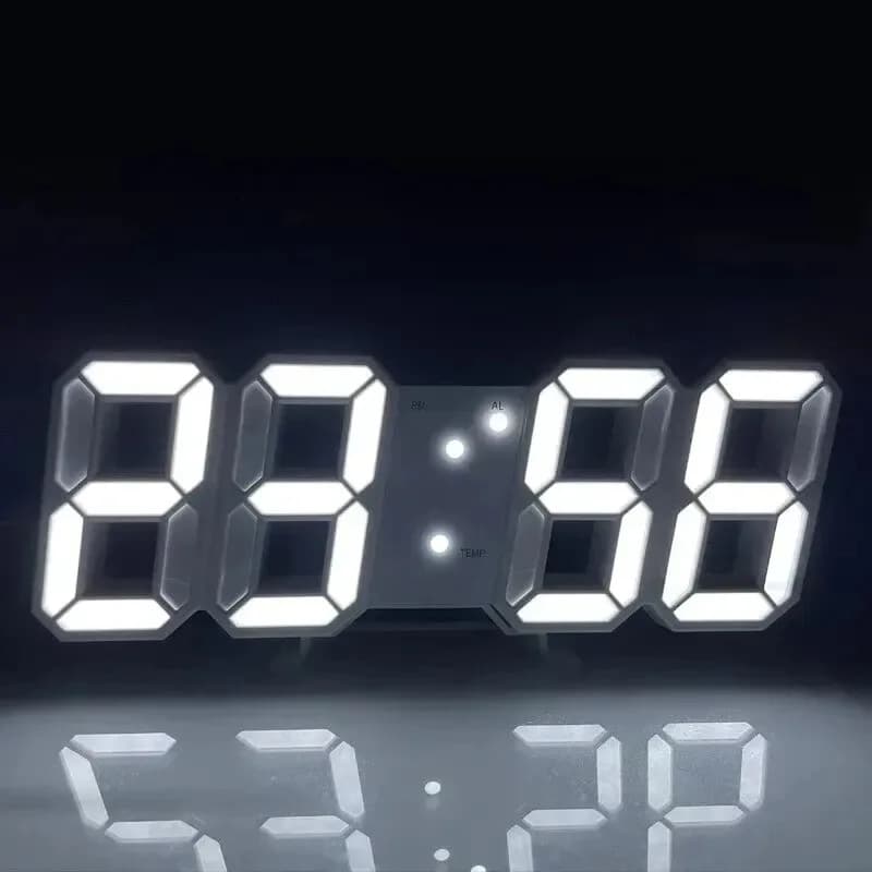 Luminous 3D Digital LED Watch, Creative Multifunctional Fashion Wall Clock with USB, Home Decoration Electronic Clock