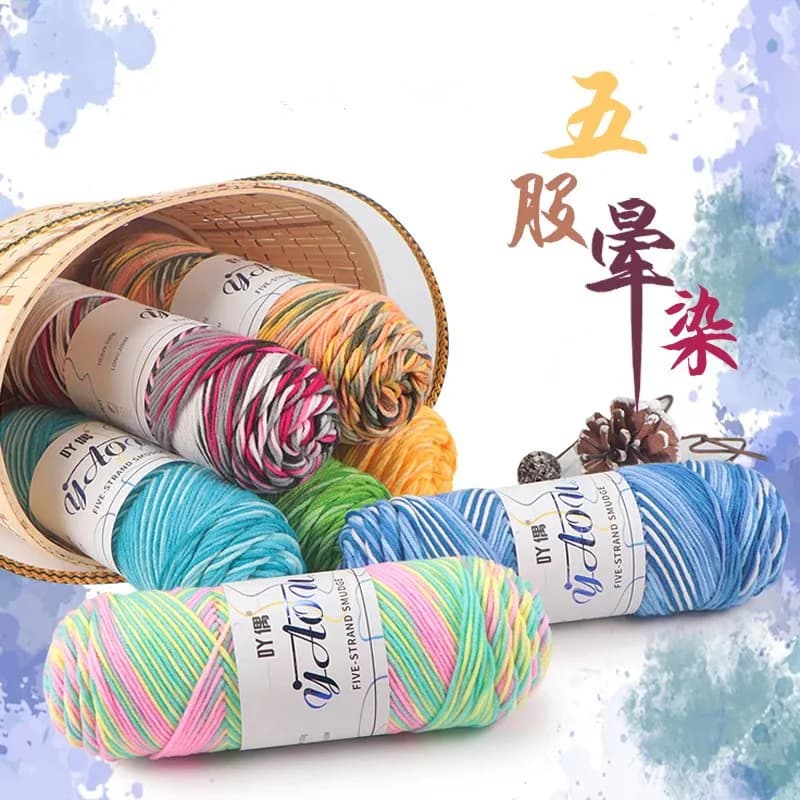 1Pc 100g Colorato Latte Cotone a mano filato per maglieria sezione tinta Filato all'uncinetto linea coperta scialle cappello calzino fili 200 metri