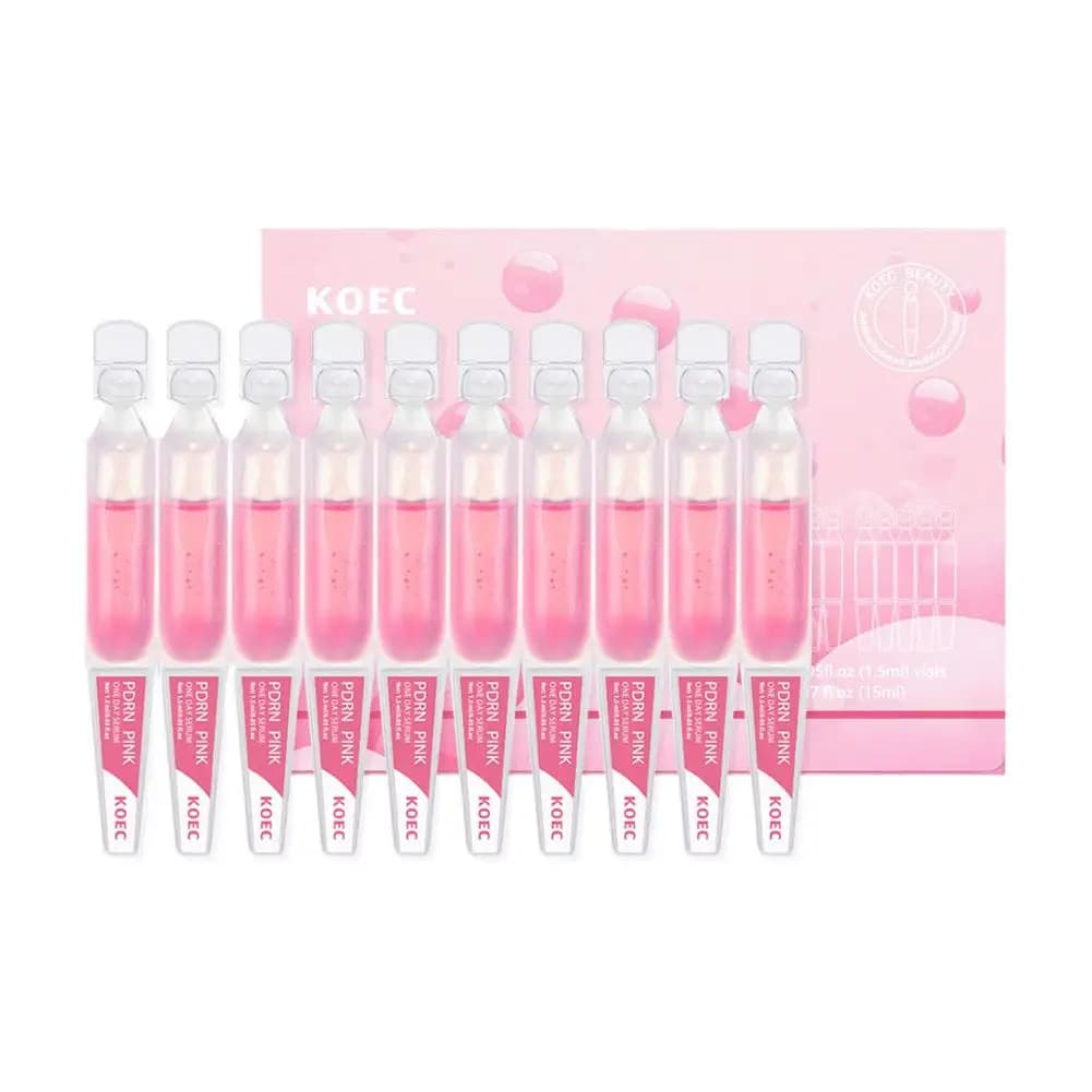 Pink PDRN Serum Ampoule 1.5ml x 10pcs Salmon PDRN Glutathione Niacinamide Hydrolyzed Collagen Hydrating Face Care
