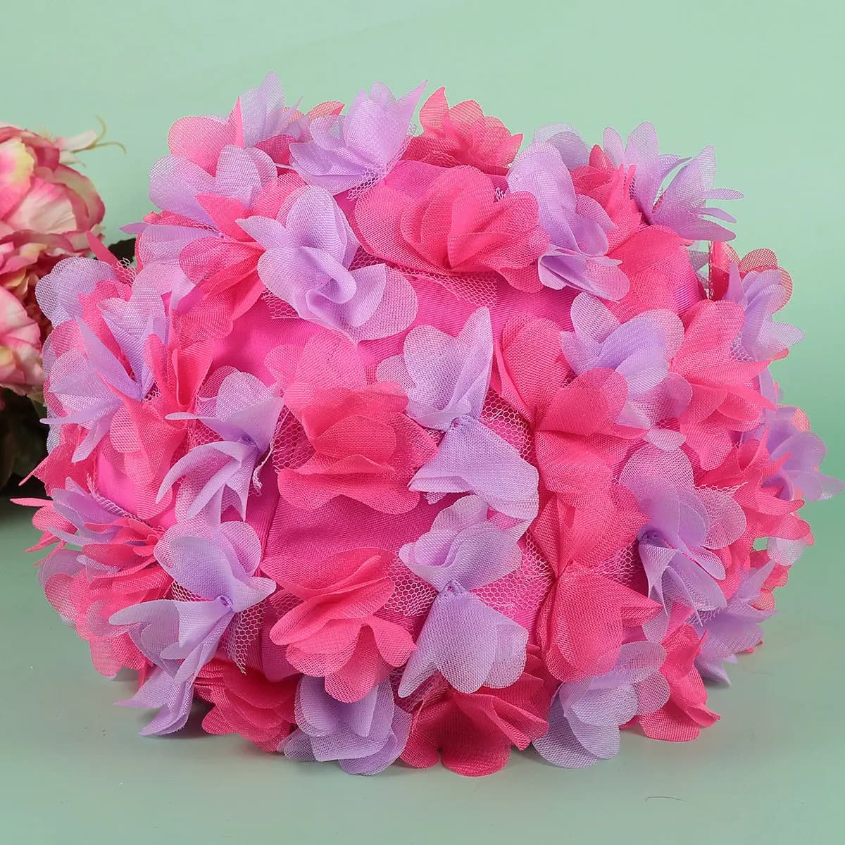 3D Floral Swimming Head from Woman, Lightweight and Comfortable, with Eye Protection, Perfect for Pool and Summer Beach