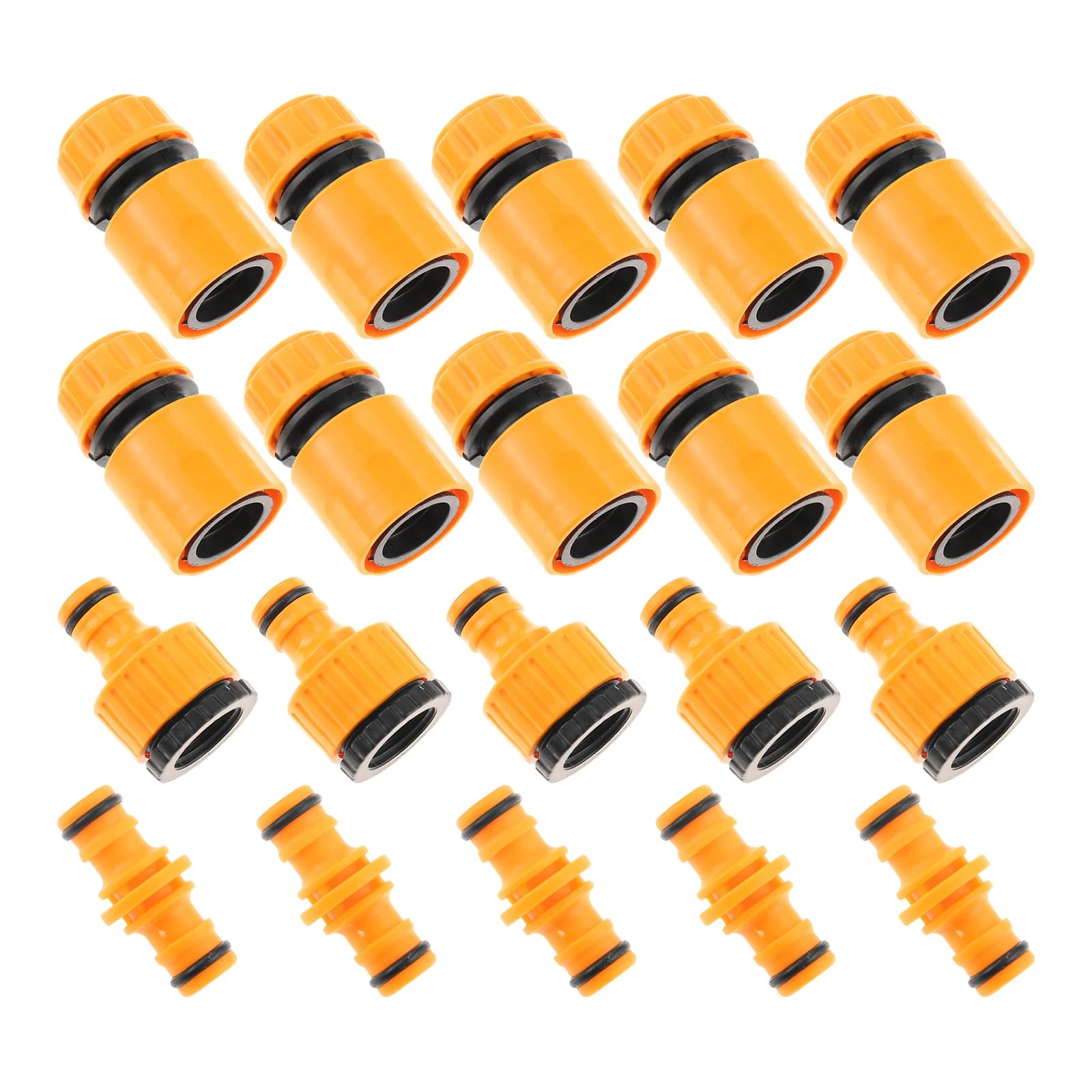 Set da 12 Pezzi di Connettori Rapidi per Tubi da Giardino, Adatti per Tubi da 3/4 e 1/2 Pollici, Raccordi Maschio e Femmina, Adattatori in Plastica