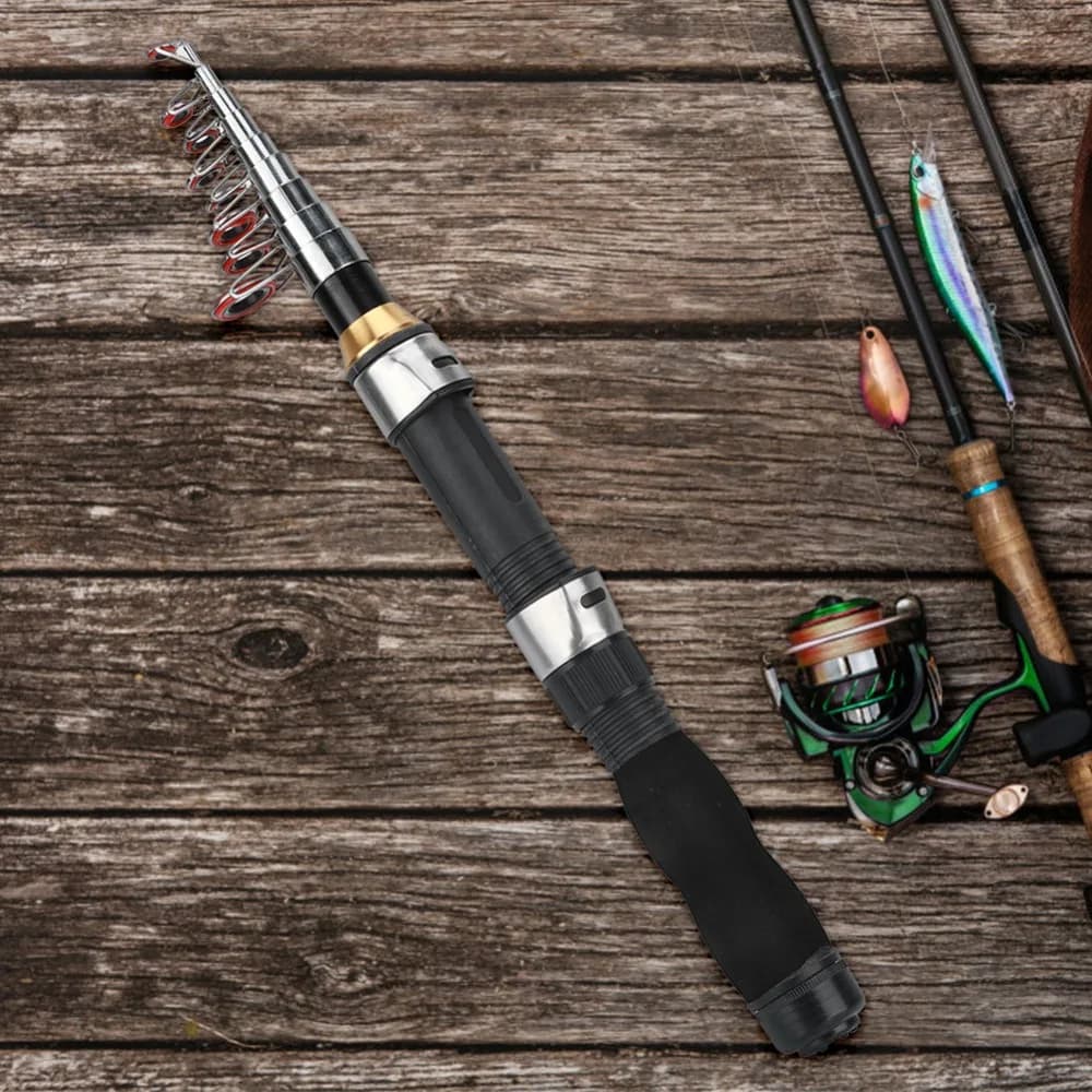 Portable Glass Steel Fishing Rod with Durable Stretching Rod Mini Sea Cane 7 Models Ice Fishing Boat Sea Fishing