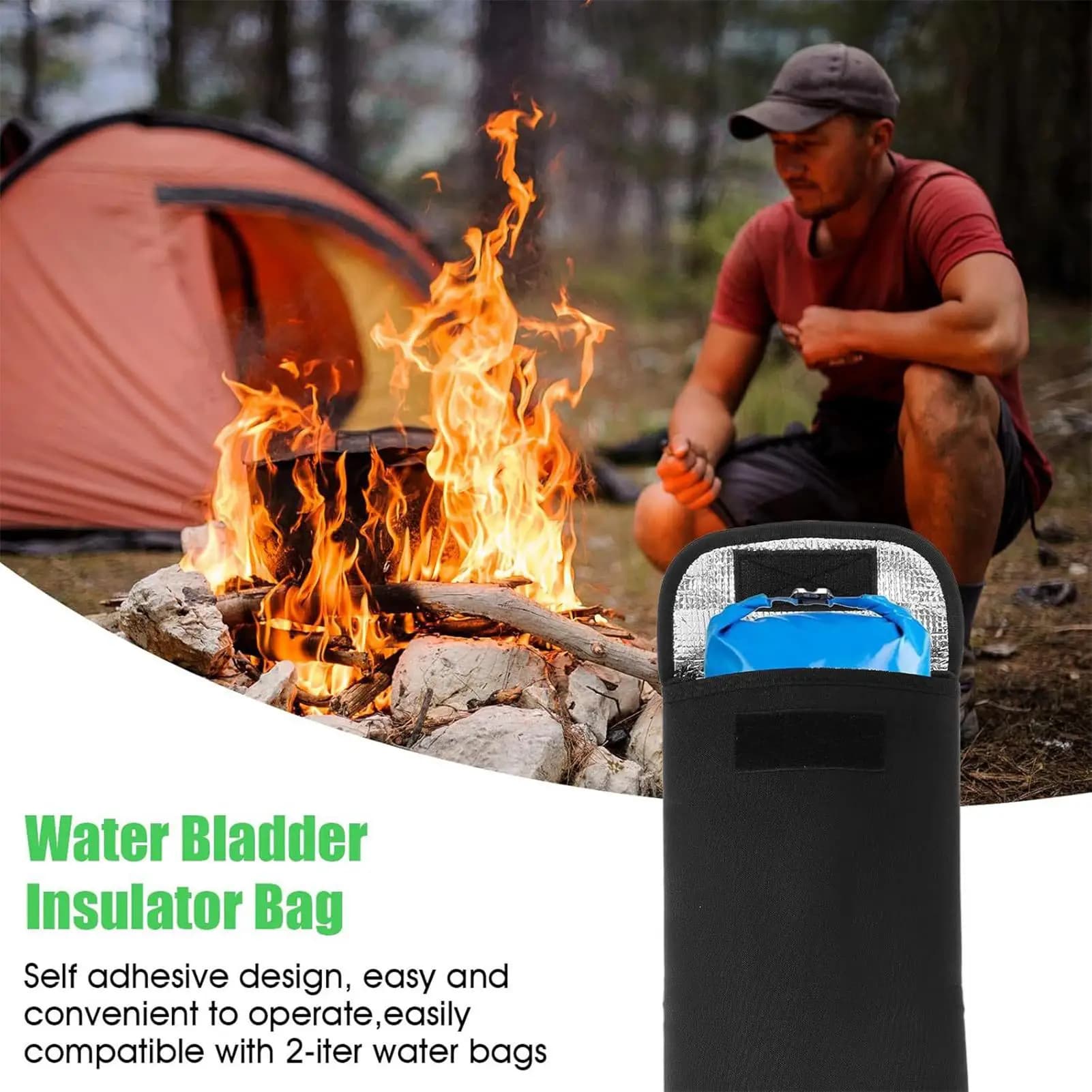 Water bag 3 litre light isolated hydration pack for camping, running, cycling, outdoor shoulder backpack