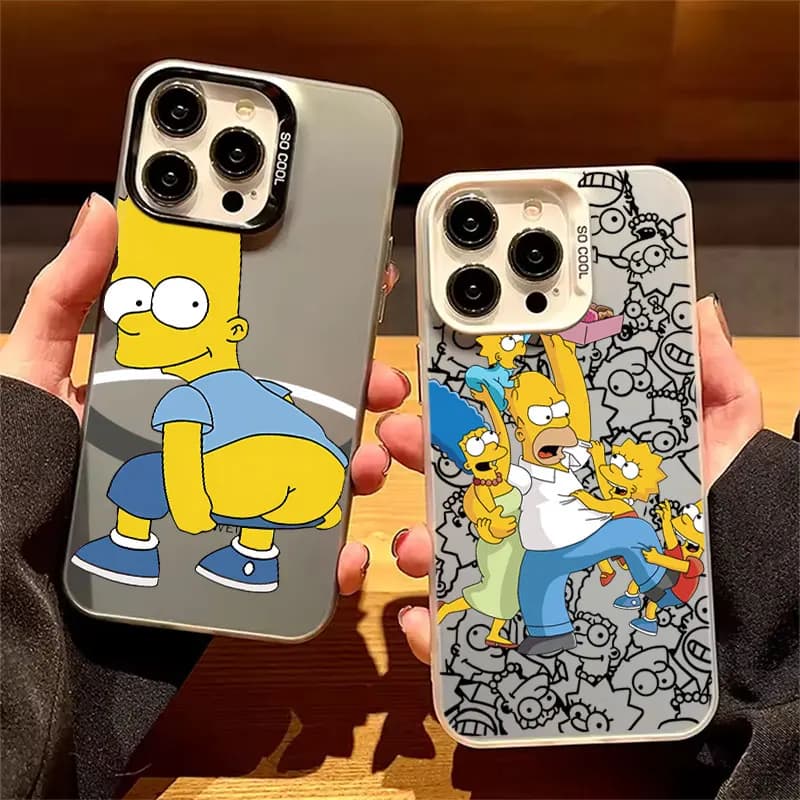 Cover for iPhone Apple 17 Air 16E 15 14 Plus 13 12 11 Pro Max Mini - The Simpsons