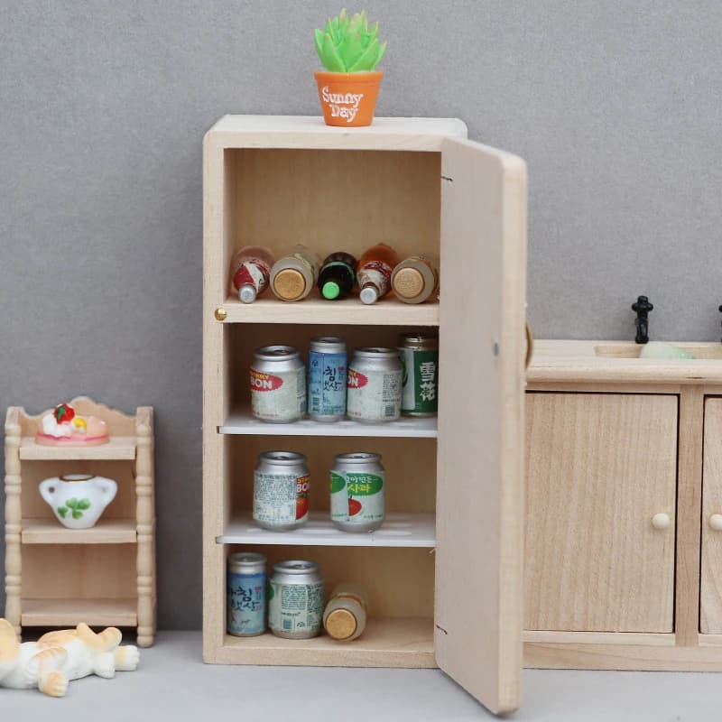 Modello di Frigorifero in Miniatura 1/12 per Casa delle Bambole, Arredamento Cucina in Miniatura, Accessori per Casa delle Bambole