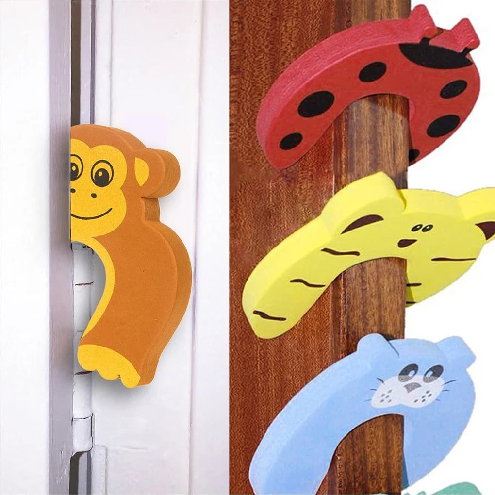 5 pz/lotto Sicurezza Del Bambino Per Il Neonato Mobili Carta di Protezione Fermaporta Sicurezza Carino Cura Animale Blocco Del Bambino Protezione Dito