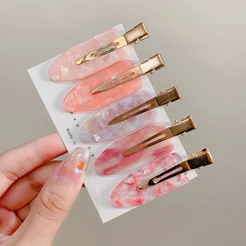2/4 pcs. Simple hair clips pink Sakura seamless, in vinegar, without folds, for fringe, duck beak, hair styling tool