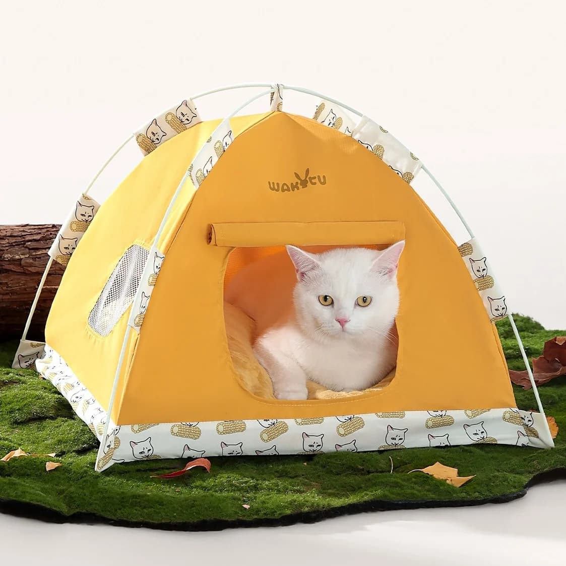 Tenda per gatti impermeabile da esterno con cuscino spesso, casa per gatti, letto grotta per gatti da interno, tenda da campeggio per animali domestici, letto per cani da esterno per tutte le stagioni
