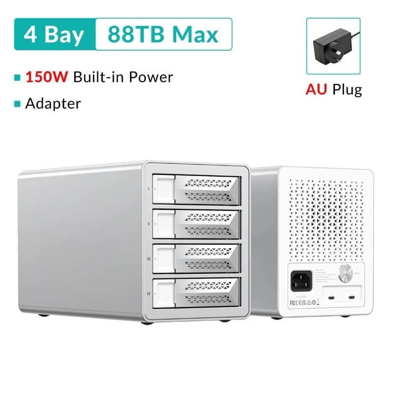 Custodia esterna per disco rigido da 2,5"/3,5" pollici 10 Gbps 4/5 alloggiamenti SATA HDD SSD Custodia tipo C HD per scatola di immagazzinaggio NAS