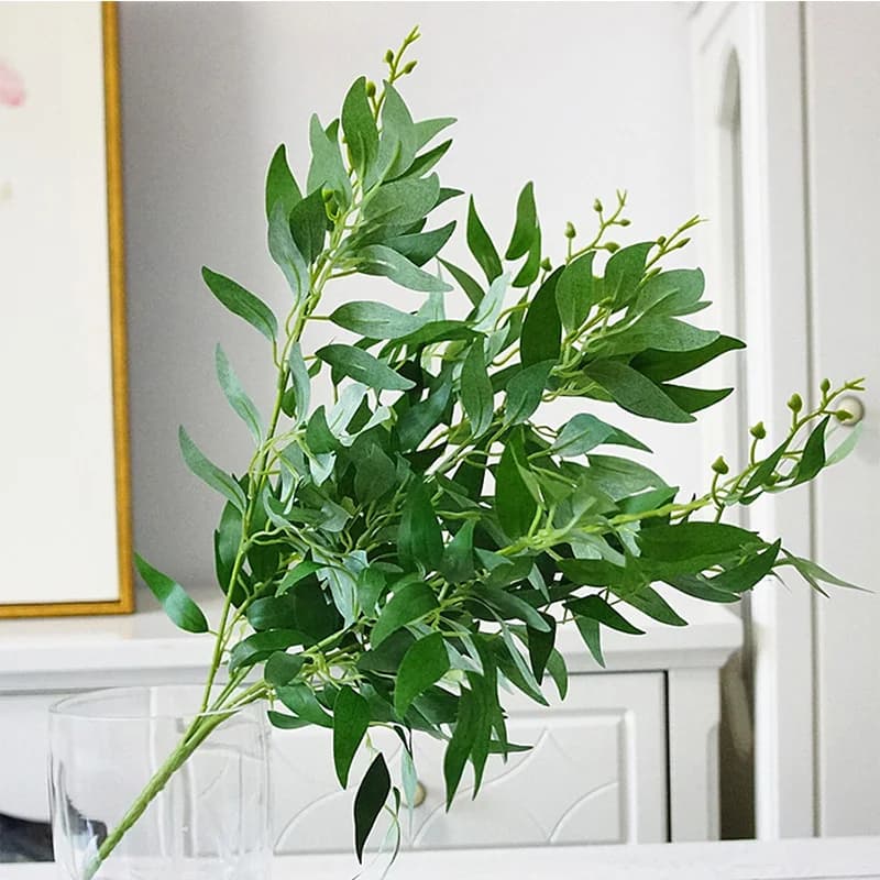 Kahaul 2 pezzi di foglie di piante artificiali bouquet di salice finto giungla decorazione di sfondo di nozze finto foglio di vite decorazioni per la casa per feste