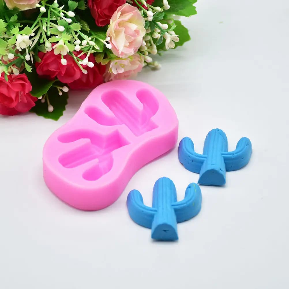 Stampo in Silicone a Forma di Cactus per Cupcake, Cioccolato, Fondente, Caramelle, Decorazione Torte, Argilla Polimerica, Progetti di Artigianato in Resina Epossidica