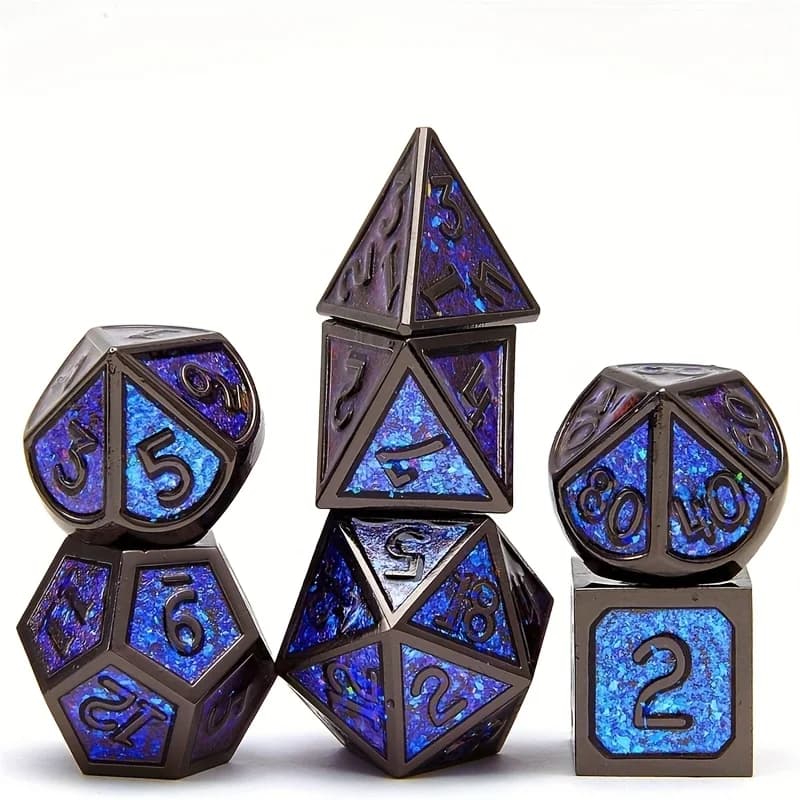 Set da 7 pezzi DND Dadi in metallo per Dungeons And Dragons DND 5e Gioco da tavolo RPG Gioco di ruolo da tavolo Dadi Regalo per il compleanno